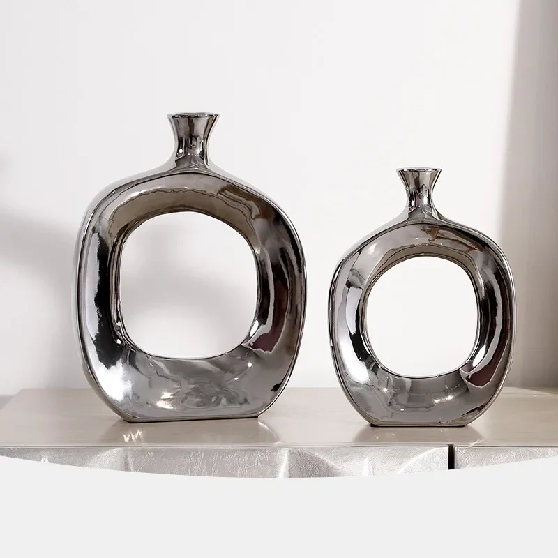 Золотая керамическая ваза для цветов скульптура произведение искусства