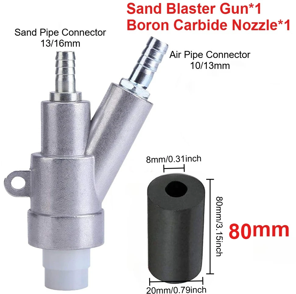 

Комплект пескоструйного пистолета 35/40/60/80 мм, пескоструйный пистолет для пескоструйного кабинета с насадкой из карбида бора