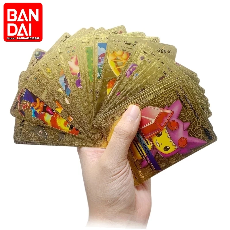 

27-55/pcsSet Pokemon Cards Pokemon Gold Vmax GX Energy Card Charizard Pikachu Rare Collection Battle Trainer Card Child Toy Gift