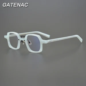 Vintage Acetate Glasses Frame Men 2022 New Square Prescription Myopia Optical Eyeglasses Frame Women