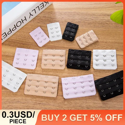 Women Adjustable Bra Extenders 3 Rows 2/3/4 Buckles Bra Extenders Underwear Clasp Strap High Quality Lady Bra Buckle Accessories