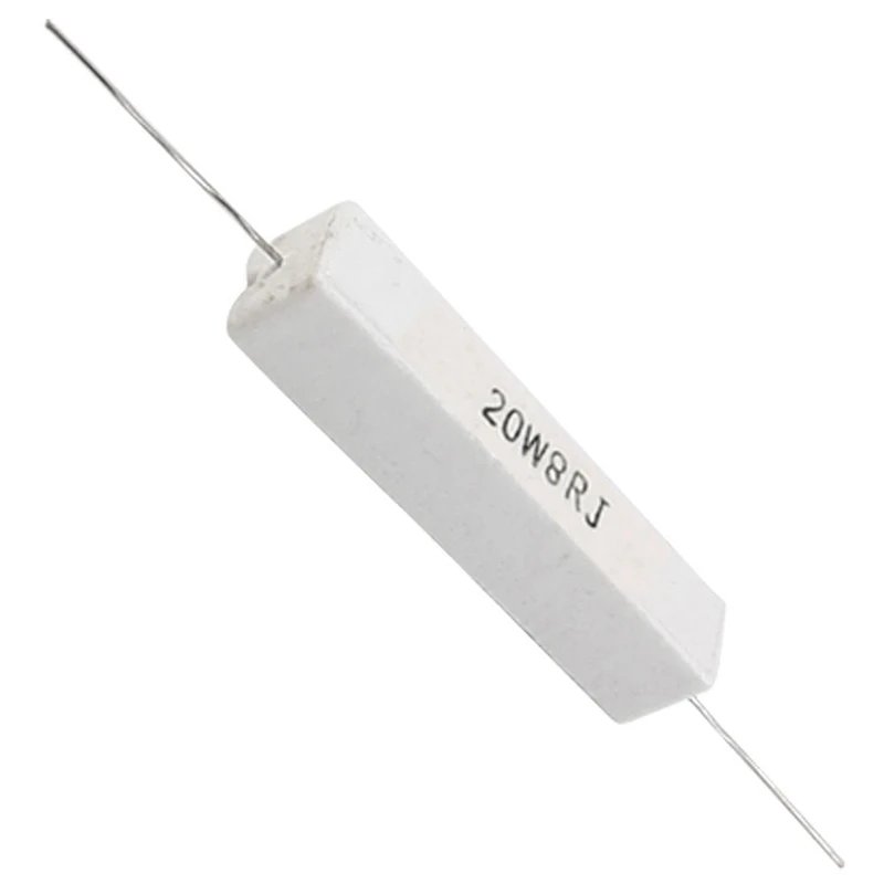 

8 Pcs Wire Wound Ceramic Cement Resistor 8 Ohm 20W 5%