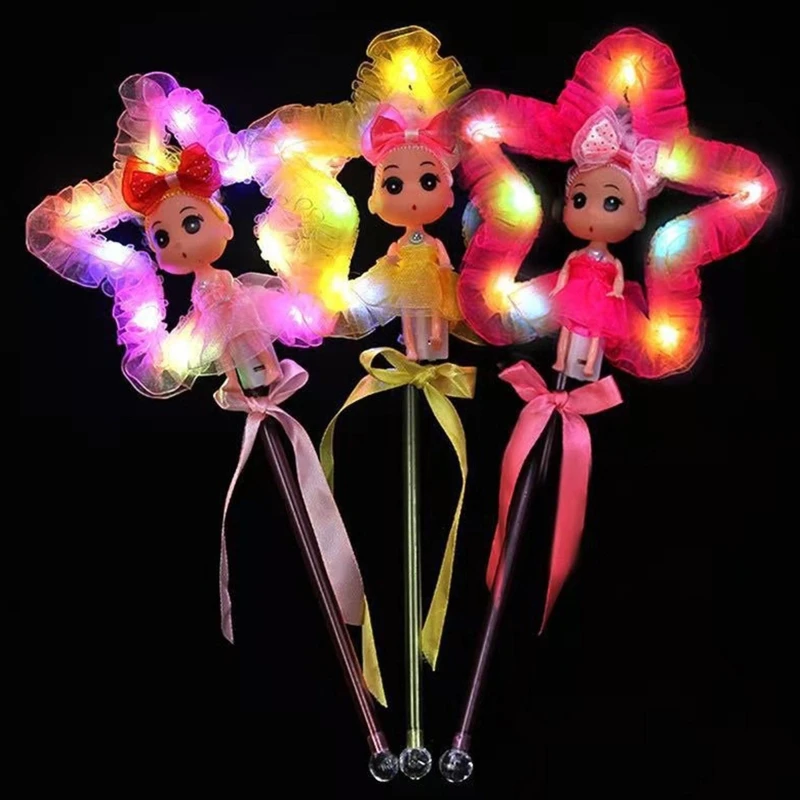 Детские светящиеся волшебные палочки для девочек 38 см звезда любовь сердце в