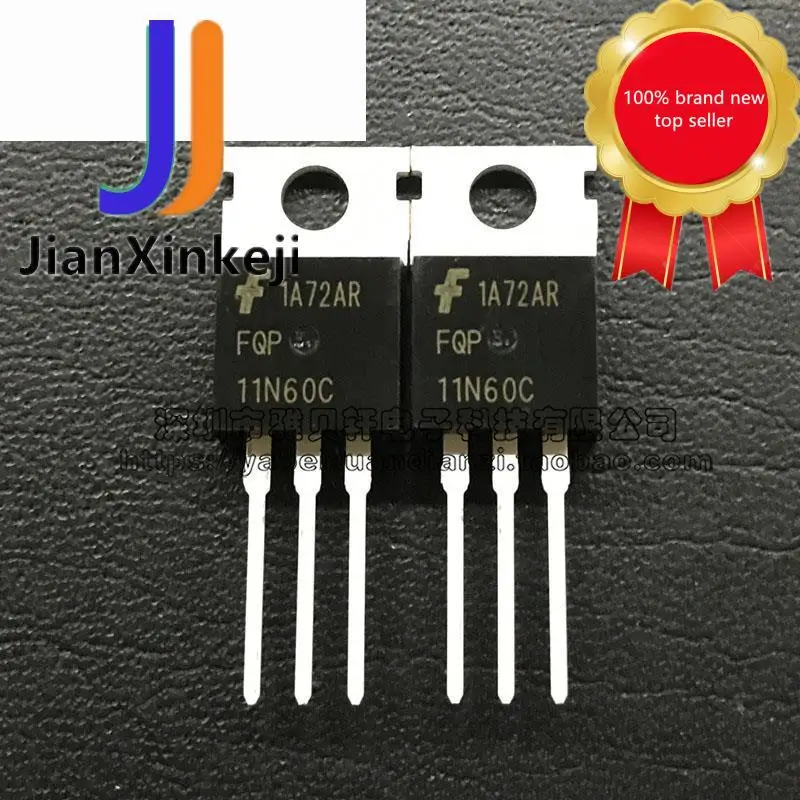 

10pcs 100% orginal new FQP11N60C 11N60 field effect tube N channel 11A600V straight plug TO-220