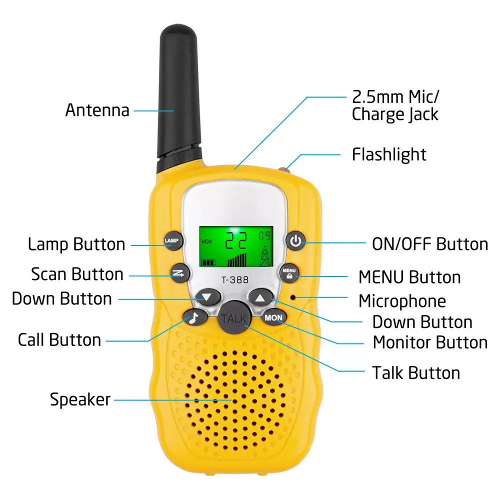 Walkie Talkie Kids Celular Toys Handheld Transceiver Highlight Phone Radio Interphone Children Talkie Walkie Birthday Gifts