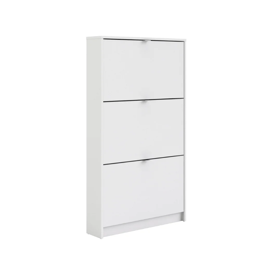 

Tvilum Bright 3 Drawer Shoe Cabinet in White with foil finish