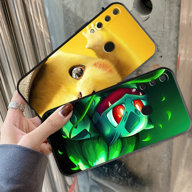 

Japan Anime Pokémon Phone Case For HUAWEI P20 Lite Pro Plus P20 Lite 2019 ShockProof Black Back Original Coque Shell Smartphone