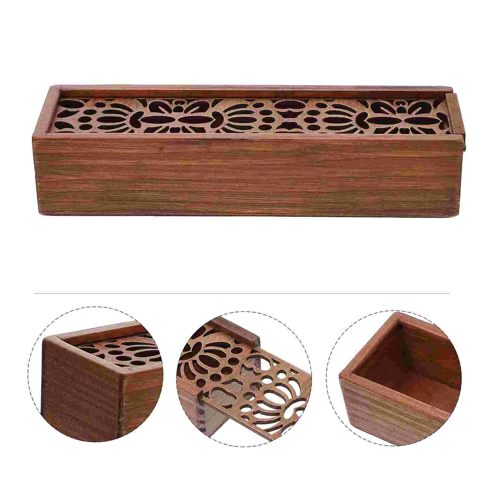 

1Pc Wood Storage Box for Student Delicate Holding Box Pen Storage Box Desk