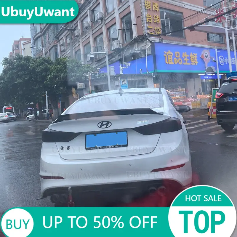

High Quality ABS Material Rear Wing Trunk Lip Spoiler For Hyundai Elantra 2017 2018 2019 R Style