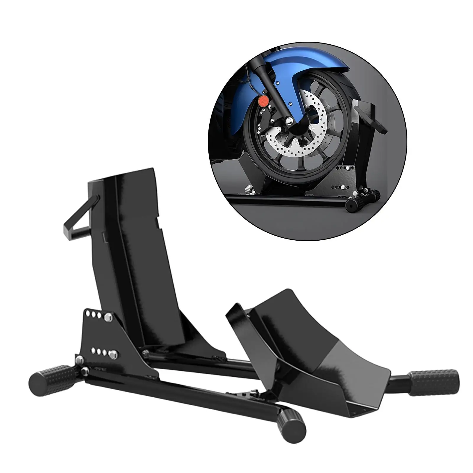 Wheel Stand Motorcycle Lift Jack Metal Heavy Duty Compatible Professional Sturdy Repairing Tool Chock