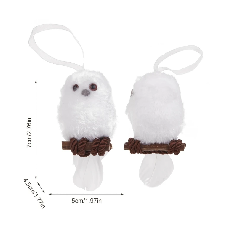 Рождественский искусственный кулон в виде совы 2 шт./компл. украшение животного