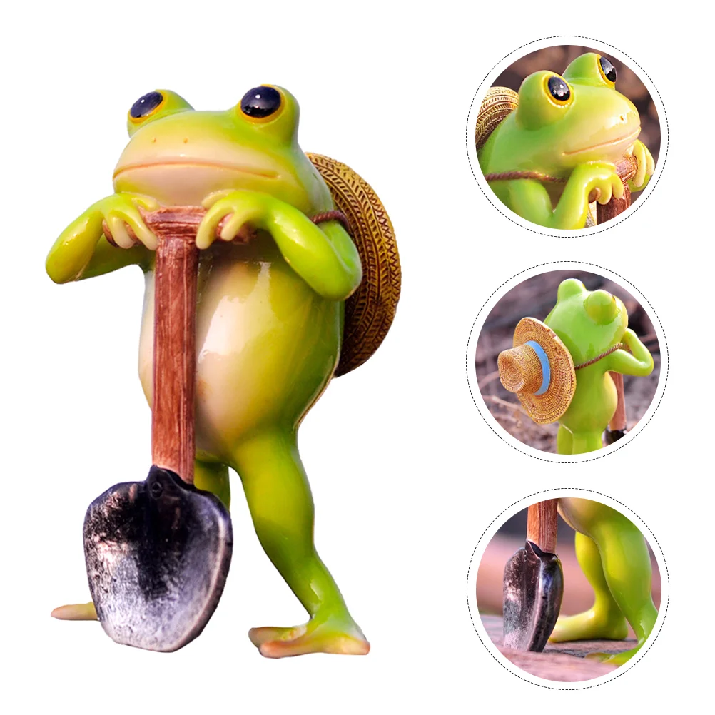 

Frog Resin Frogs Decoration Statue Animal Ornament Figurine Garden Craft Crafts Sculpture Bonsai Desktop Miniaturesculptues