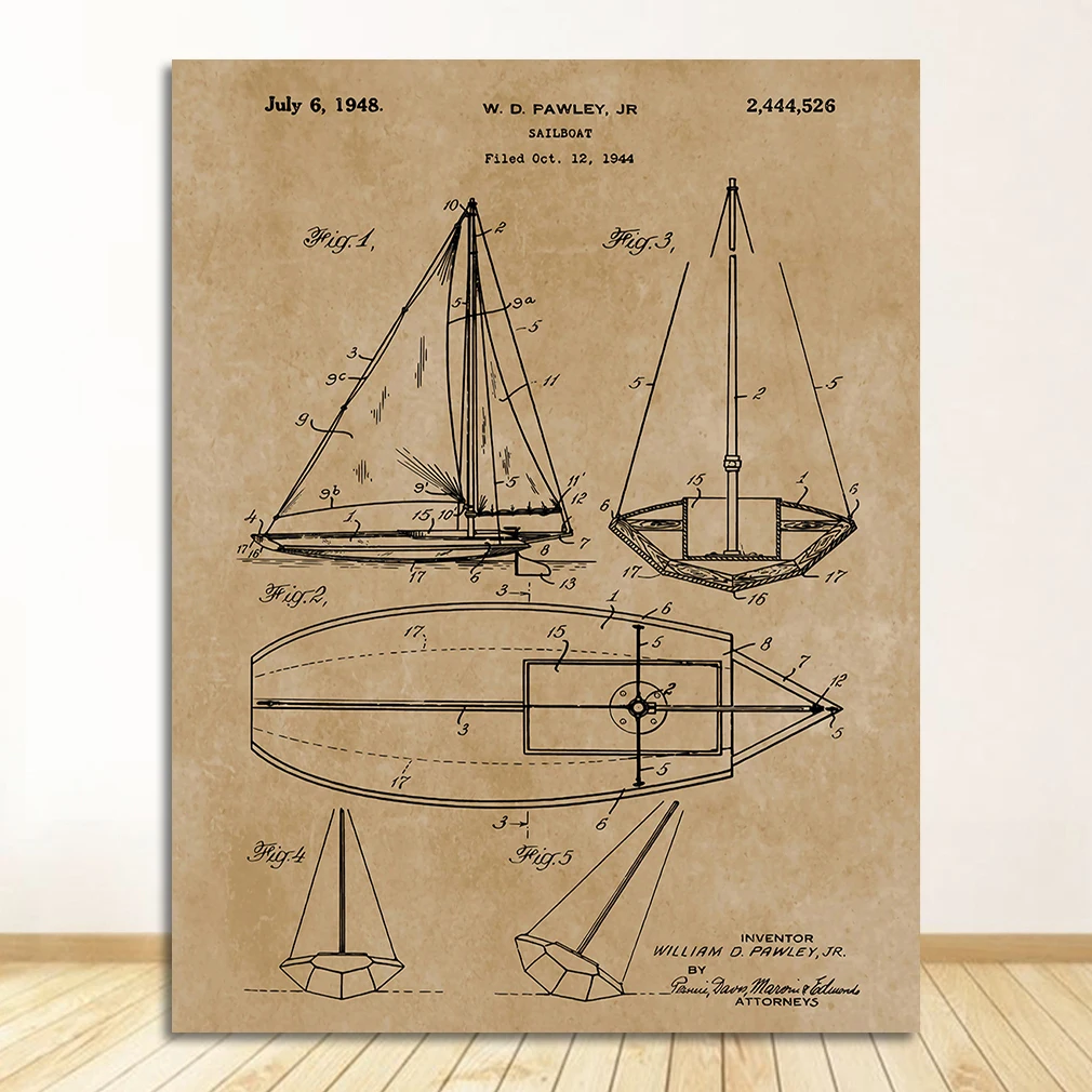 Постер Сейлор, подарки, фотография корабля, колеса, Парусная схема, морская стена, искусство на холсте, парусная лодка, патентный принт, винтажный