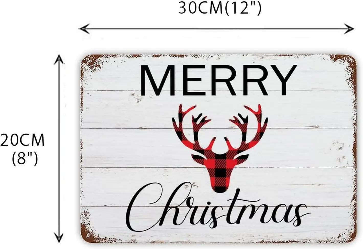 Знак с Рождеством красная и черная клетчатая жестяная вывеска рождественские