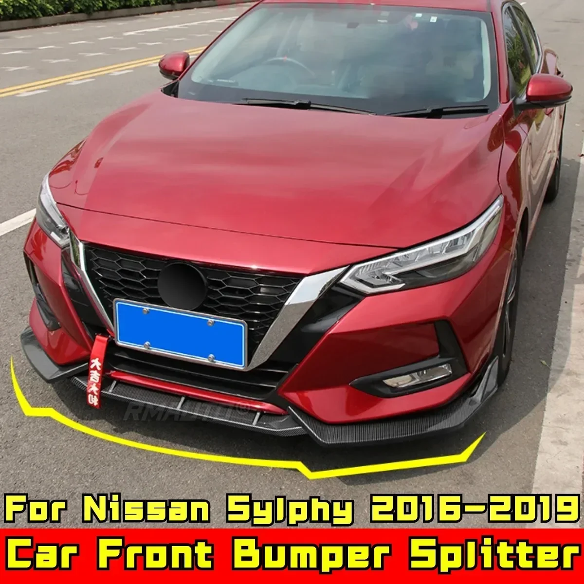 Sylphy передний бампер из углеродного волокна спортивный стиль сплиттер комплект
