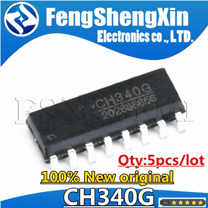 5 шт./лот 100% новый CH340G SOP-16 CH340 340G SOP16 USB чип последовательного интерфейса