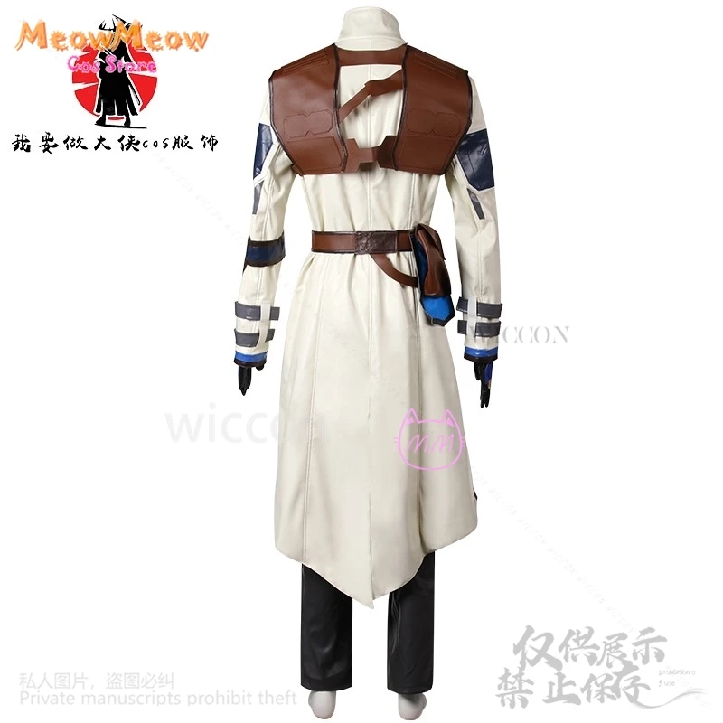 Аниме игра Valorant Косплей Костюм Cypher Брюки Пальто Перчатки Шляпа Опора Мужчины