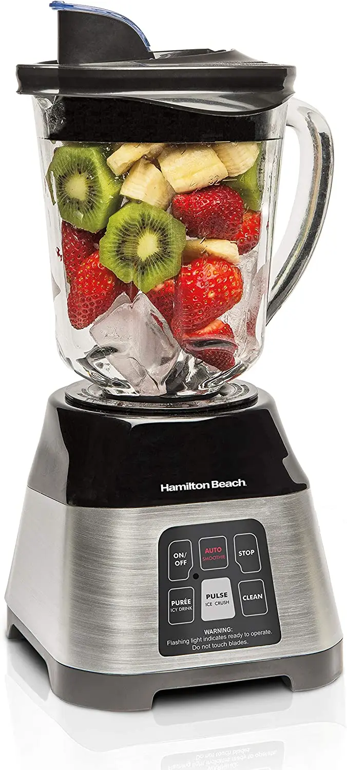 

Smoothie Smart Blender with 5 Functions Including Auto-Cycle For Shakes & Smoothies 40oz Glass Jar Dial Stainless Steel (562