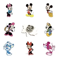 disney mickey minnie dating couple accessories lapel pin mickey mouse resin acrylic personality fashion kids cartoon accessories