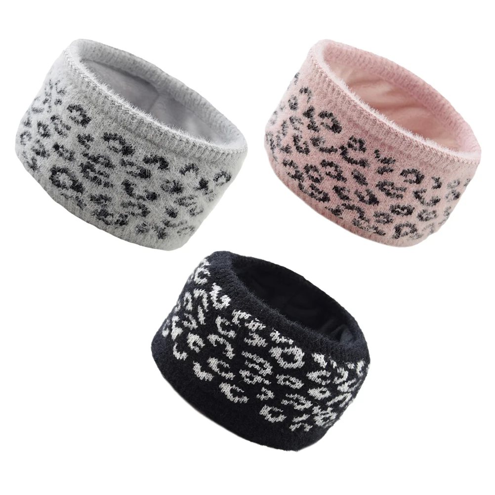 

Hair Band Knitted Headwrap Leopard Pattern Headband Women Stretch Headbands