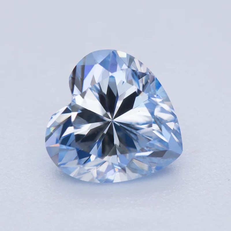 Муассанит Камень Ледяной Синий Цвет Сердце Огранки Драгоценные Камни Выращены в