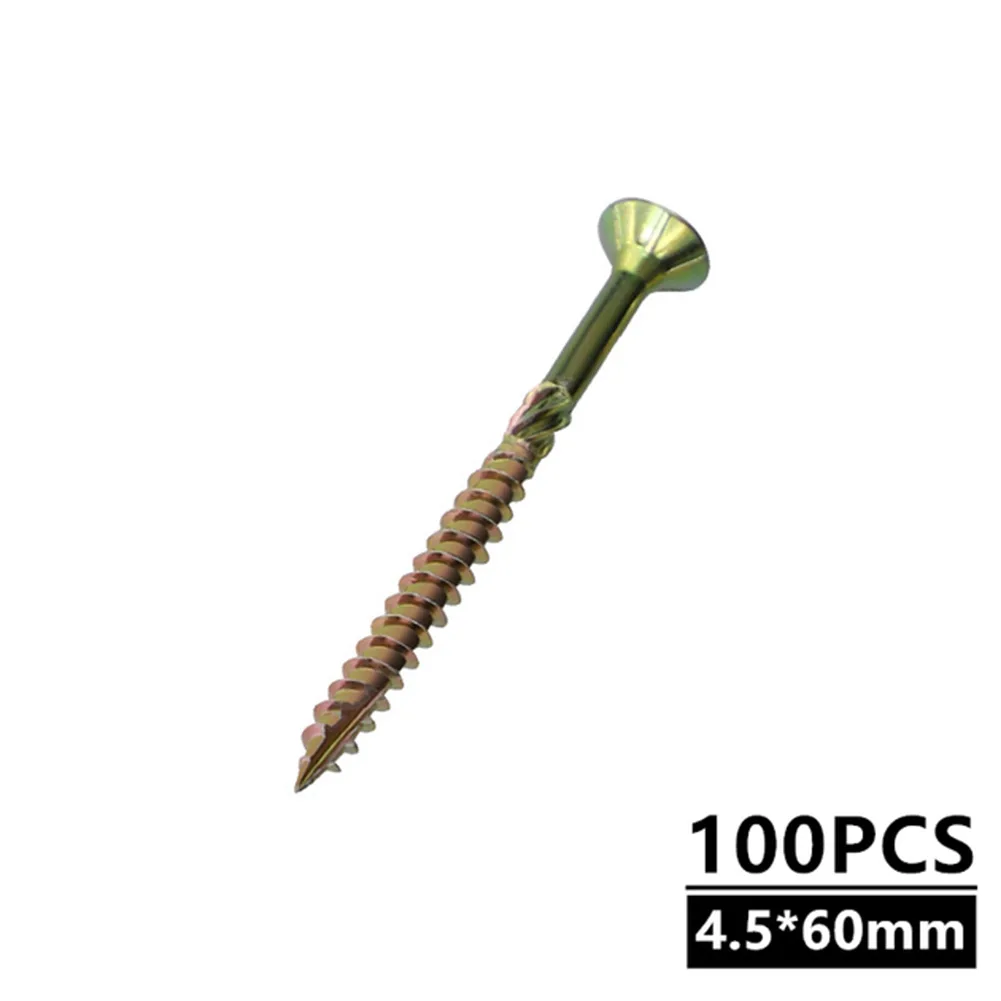 

100 Pcs Wood Screws T25 Flat Head Self Tapping Screws Torx Wood Binding Screws For Woodworking Tools Accessories