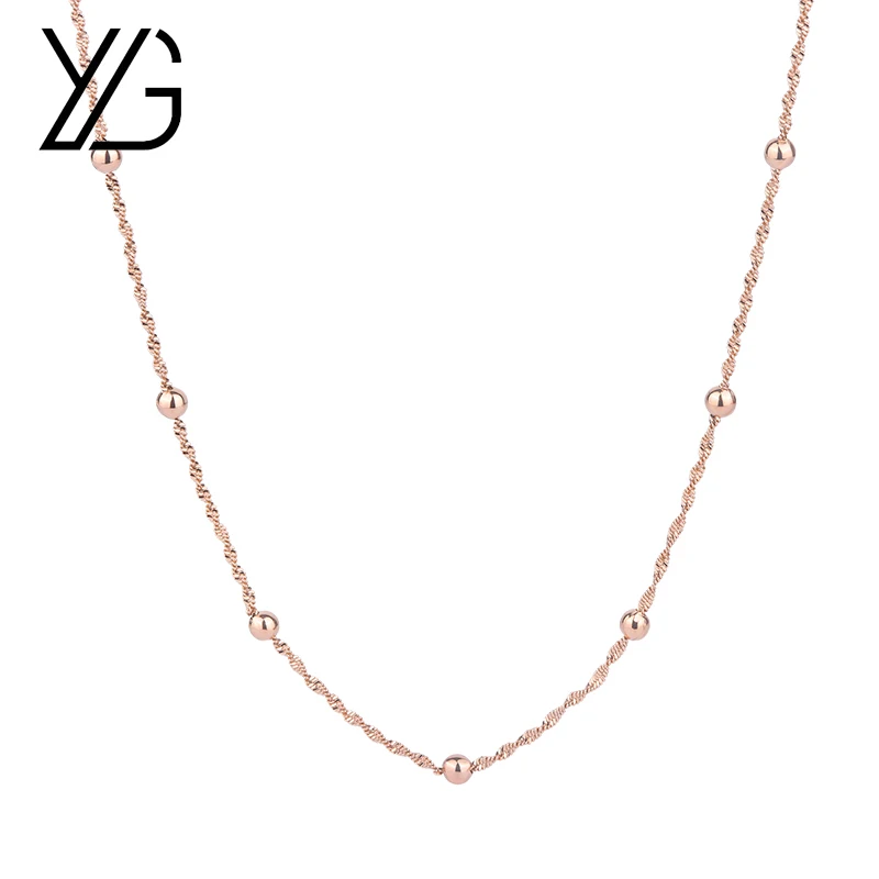 

YGL Necklace For Women Rose Gold Color Curb Cuban Jewelry Classic Curb Figaro Link Chain Fashion Jewelry
