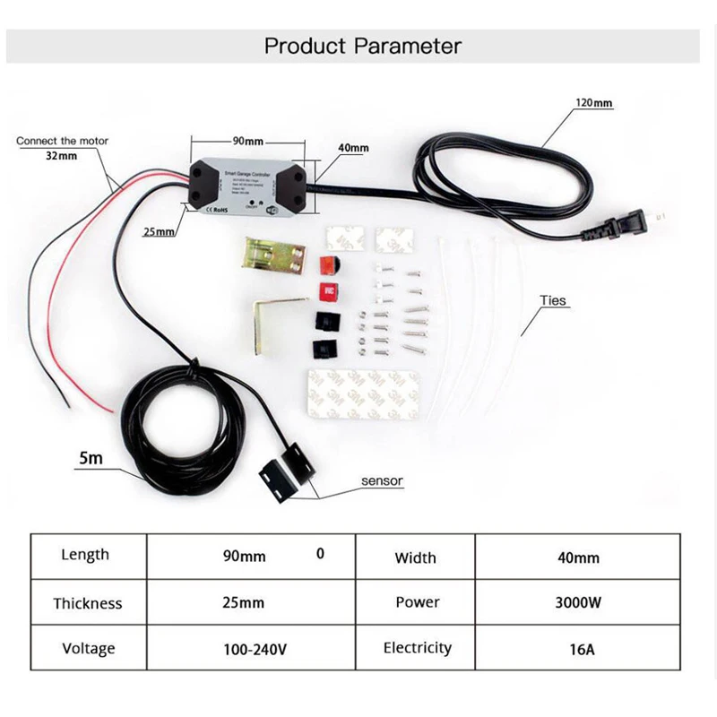 Смарт-приложение Tuya Smart Life Wi-Fi контроллер открывания Гаражных дверей таймер