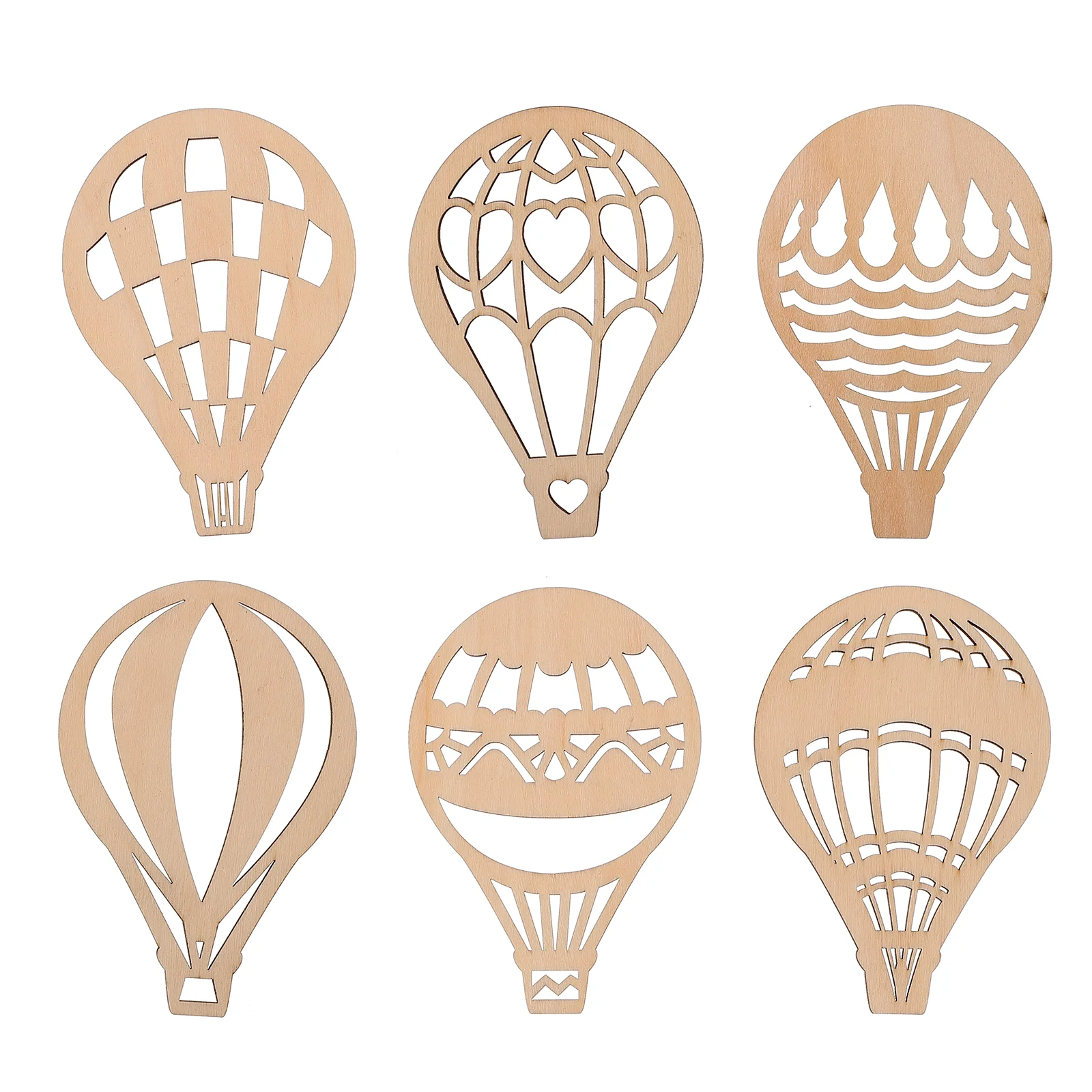 

30 Pcs Wooden Pendant Household Items Chip Hot Air Balloon Design Slices Scrapbook Craft Decoration Child