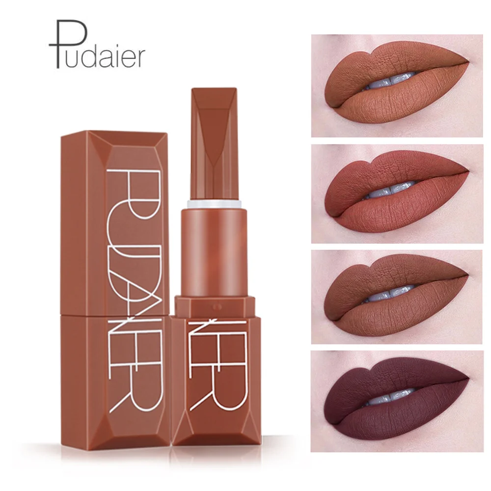 

Pudaier 5 Colors Matte Lipstick Long Lasting Moisturizer Nude Lipstick Women Sexy Lip Makeup Cosmetics Rich Vitamin E Maquiagem