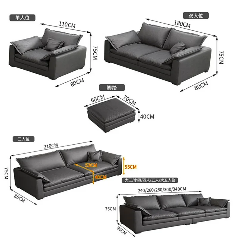 Кожаный напольный угловой диван с ушками слона дешевый набор диванов мебель для