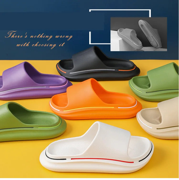 

Women Summer Indoor Home Slippers Soft Thick Platform Sandals Indoor Bathroom Anti-slip Slides Ladies Men's Couple Shoes Mules