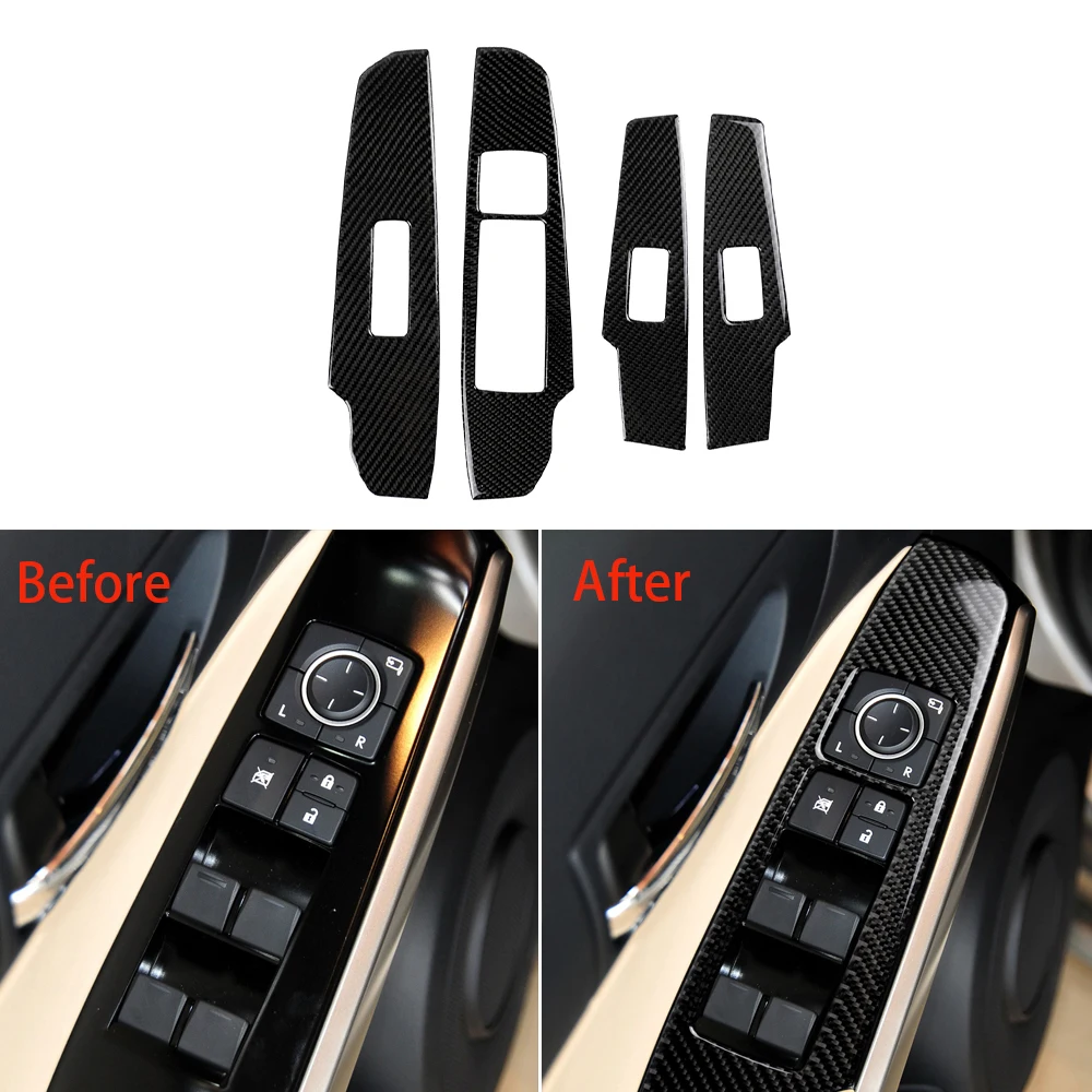 

Наклейка на панель переключателя стеклоподъемника для Lexus IS250 2013-2019, аксессуары для интерьера автомобиля, углеродное волокно