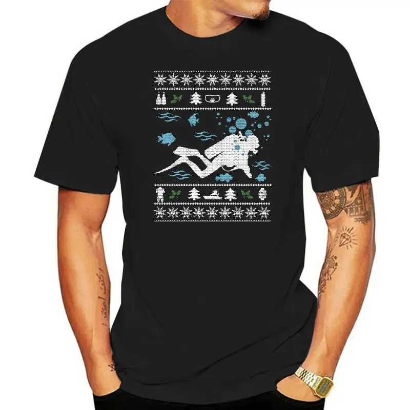 

New 2022 Cotton Scuba Diver Ugly Christmas Sweater T-Shirt Short-Sleeve T-Shirt