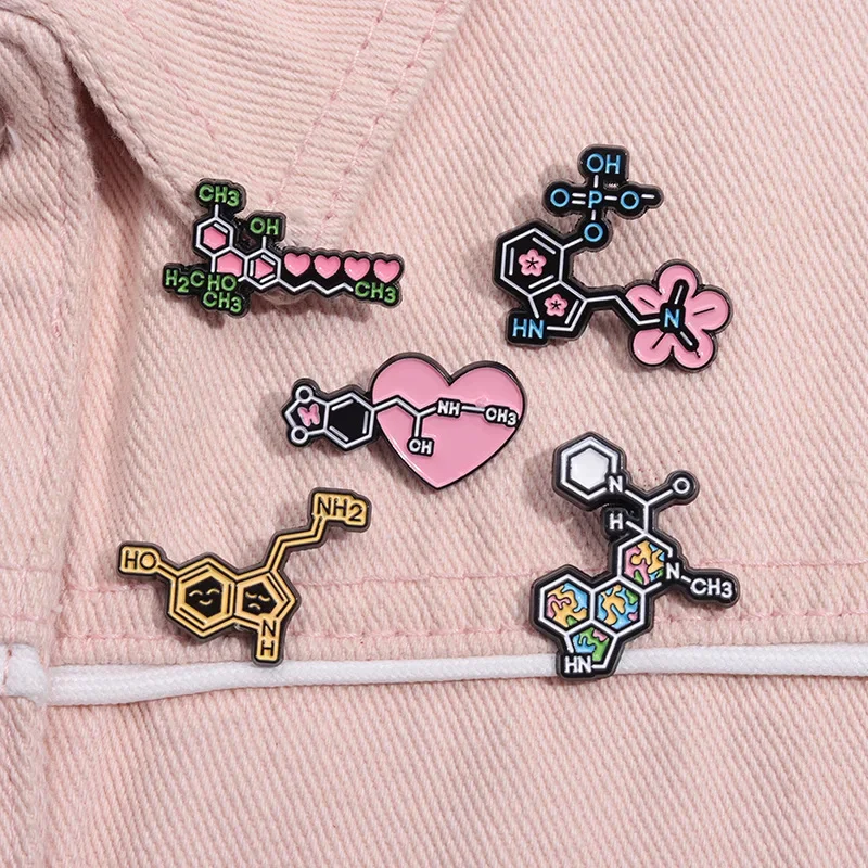 Мультяшная химия молекулярная эмалированная булавка индивидуальный элемент