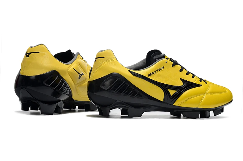 Authentic Mizuno Creation Wave Ignitus FG Men's Sports Shoes Mizuno Outdoor Sneakers Yellow/Black Color Size Eur 40-45
