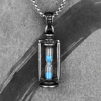 hourglass retro mens long necklaces pendants chain punk hip hop for boy male stainless steel jewelry creativity gift wholesale