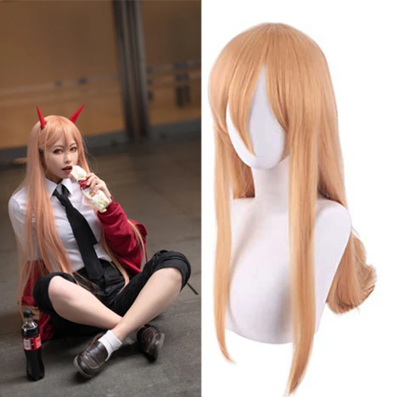 

Anime Chainsaw Man Power Cosplay Wigs Girls Headwear Halloween Party Costumes Accessories