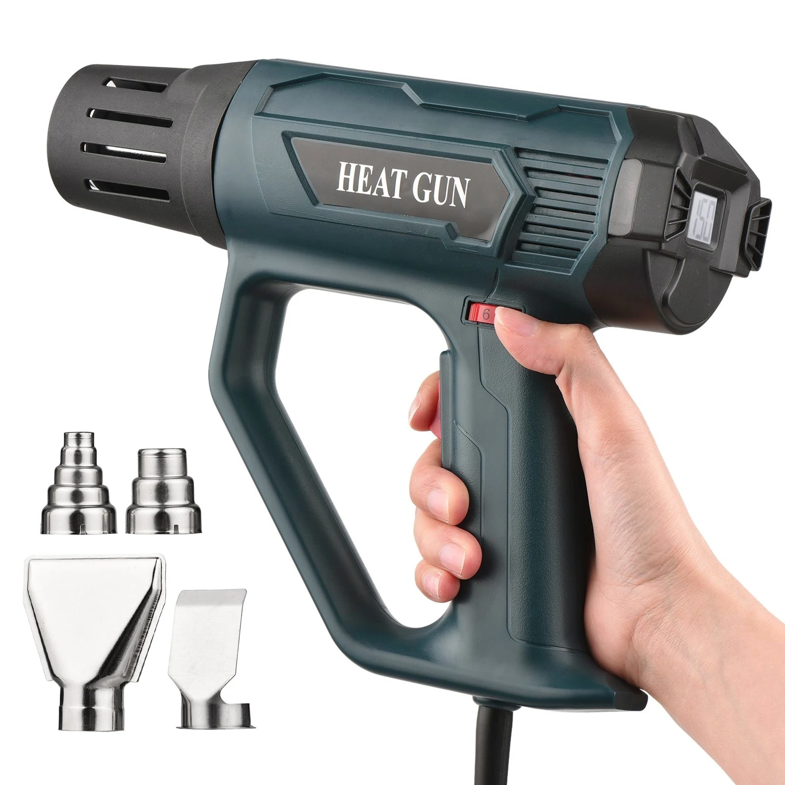 

New 110V/220V High Power Shrink Hot Air Blower 2000W High Power Duty Fast Electronic Digital Display Heat Gun Rapid Heating