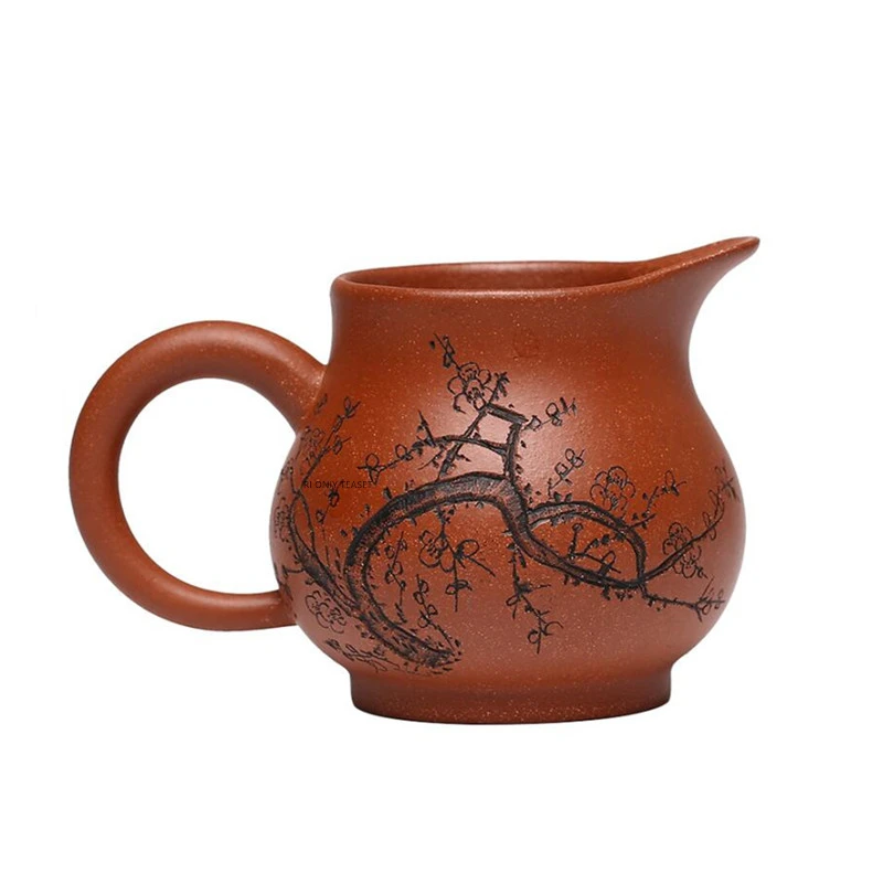 

230 мл китайская чашка Исин ручной работы из фиолетовой глины, ча Хай, знаменитая ручная резная чашка с цветком сливы, подлинный чайный сервиз Цзыша