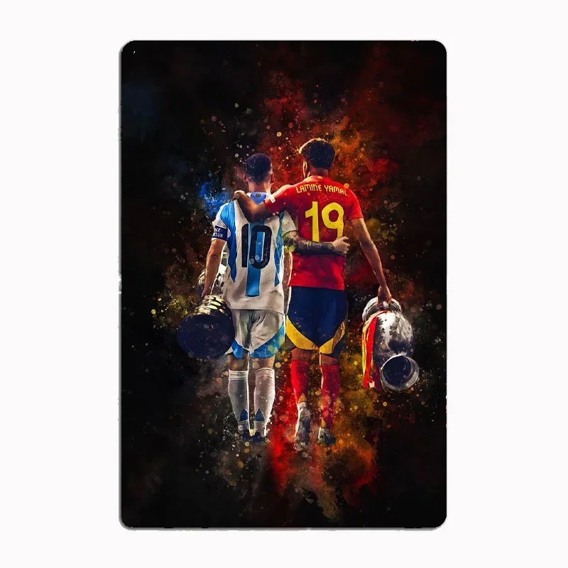 Ламин Ямал и Месси металлическое настенное украшение для гостиной домашняя