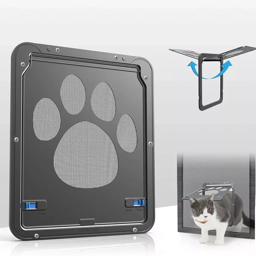 

NEW2023 Cat Screen Door Lockable Puppy Safety Flap Door Pet Window Gate Exterior Doors Lockable Pet Door for Cat Dogs