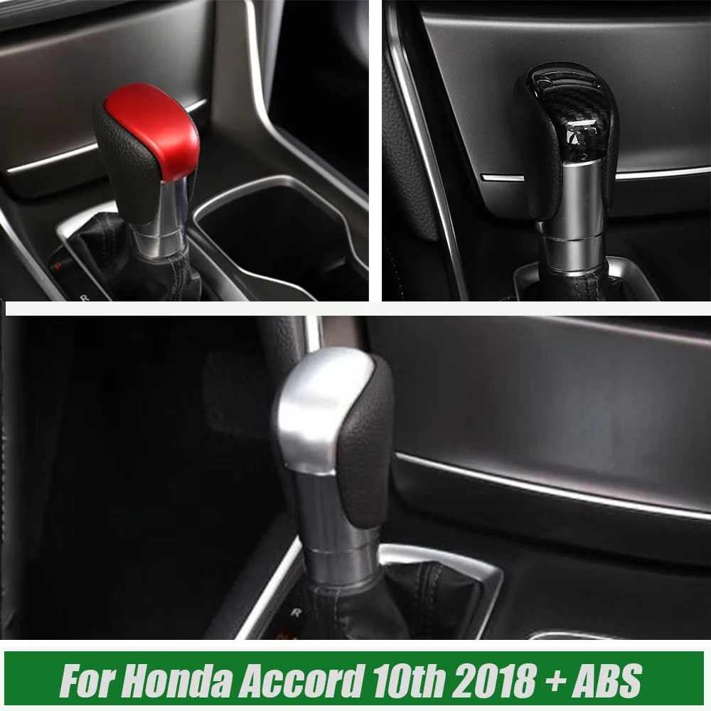 

For Honda Accord 10th 2018-2022 ABS matte/Carbon/red Car gear shift lever knob head handle cover trim car styling Accessories