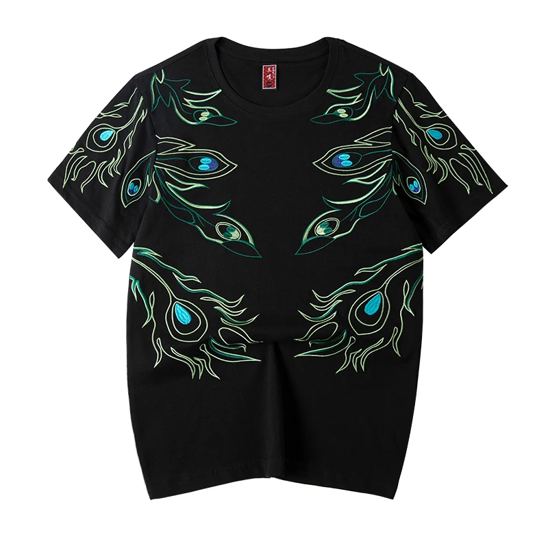 

Футболка женская с вышивкой цветов, уличная одежда в стиле Харадзюку, Повседневная Свободная рубашка с коротким рукавом, черная белая, CS585, л...