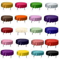 1pcs 145cm round satin tablecloth table cover solid color table cloth for christmas birthday wedding party hotel home decoration