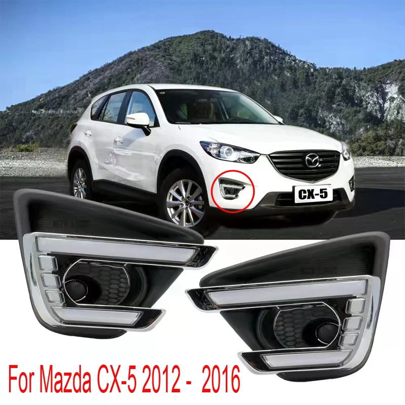 

2PCS For Mazda CX-5 2012 - 2016 Retrofit Daytime Running Lights With Yellow LED Fog Car Accessories