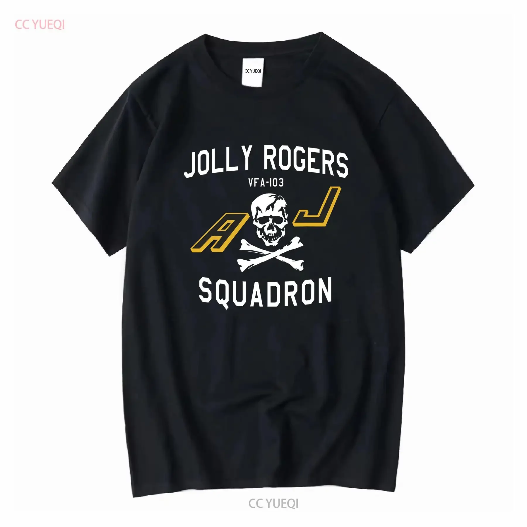 Фото НОВАЯ LIMITED футболка Jolly Rogers VFA 103, эскадрилья, череп, боец, винтажная стираная слегка дизайнерская одежда унисекс №1