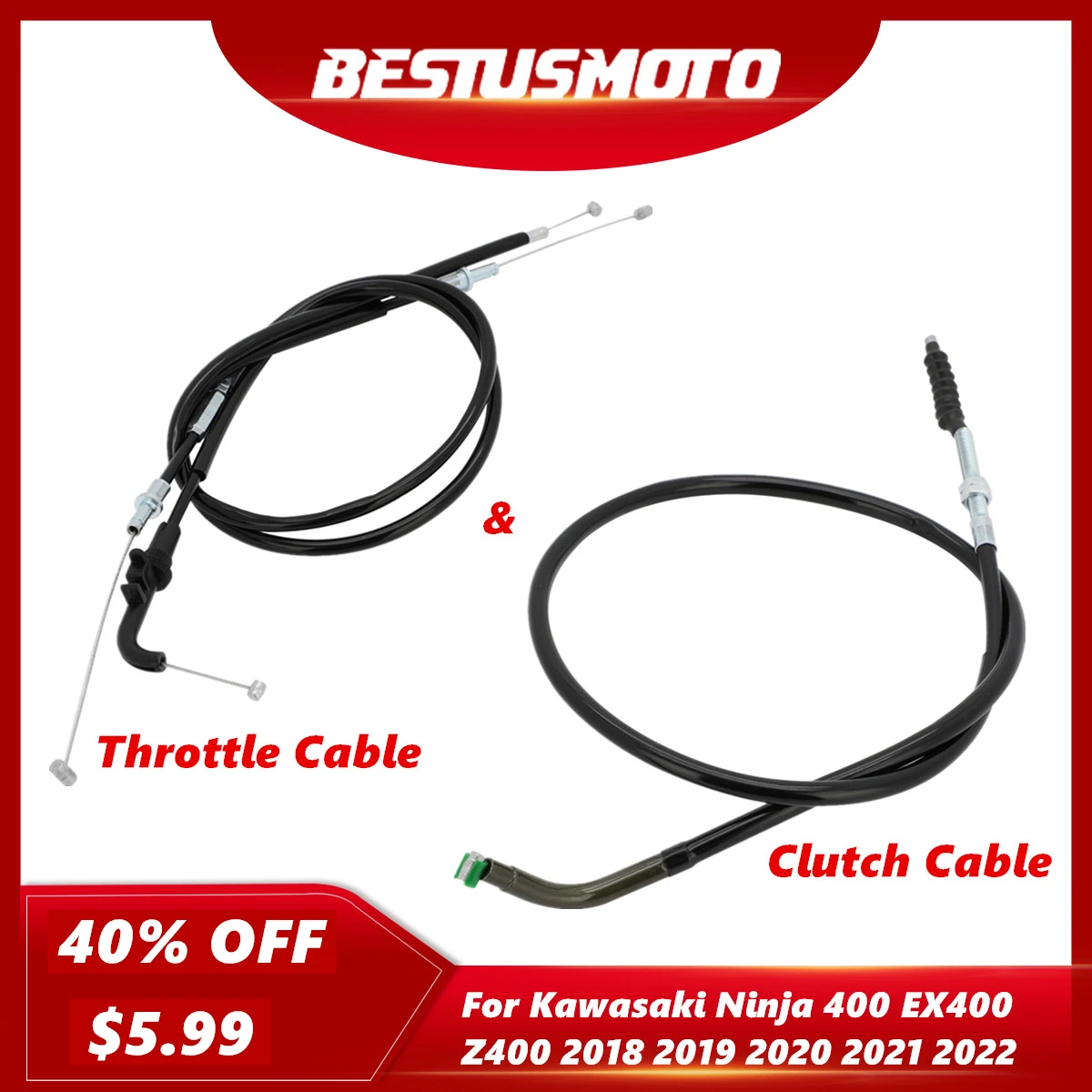 Motorcycle Throttle Cable Clutch Cable For Kawasaki Ninja400