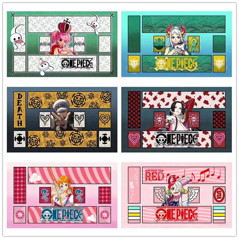 Фото Игровой коврик для карт 60*35*0.2см по аниме One Piece OPCG, новая серия: Перона, Ямато, Нами, Ута, Боа Хэнкок, Лоу. Коллекционные подарки и игрушки. №1
