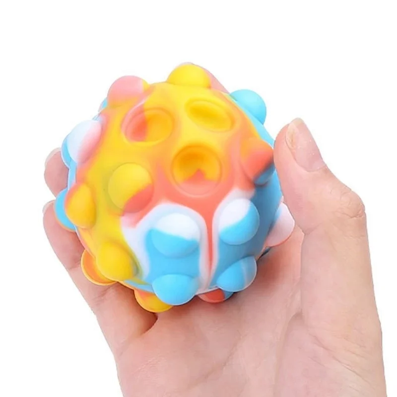 

3D Silicone Pop Fidget Sensory Ball Push It Bubbles Stress Relief Fidget Toys Round Squeeze Ball Fingertip Decompression Toy